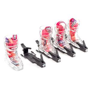  Apres-Allstars Skischuh Schnapsglas mit Bindung im 4er Set schwarz